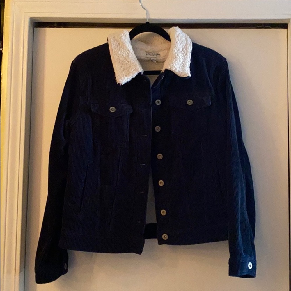 Navy Sherpa Trucker Jacket